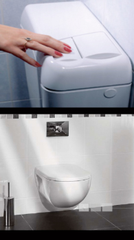 Dankzij een waterbesparend toilet met spoelkeuzeknop is het mogelijk om je waterverbruik te verminderen.