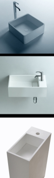 les lavabos Solid Surface durent longtemps et sont de vrais meubles designs de salle de bain.